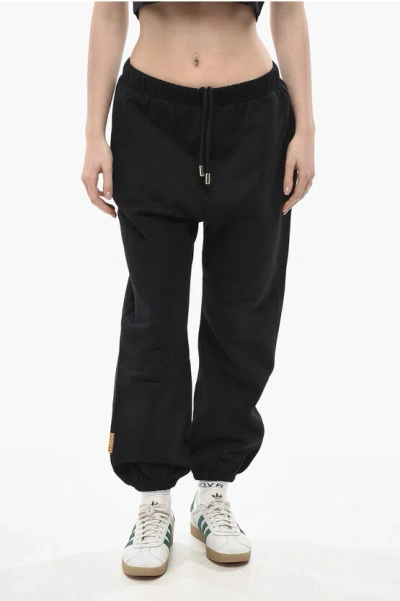 Dsquared2 Pac Man Cotton Joggers With Elastic Waist In Black