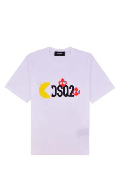 Dsquared2 T-shirt With Lettering And Pac-man Print In White