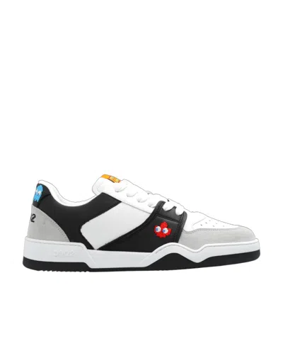 Dsquared2 Pac-man Panelled Sneakers In White