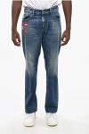Dsquared2 Pac-man Straight Leg 642 Jeans With Patches 20cm In Blue