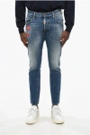 Dsquared2 Pac-man Straight Leg Skater Jeans With Contrasting Patches 1 In Blue