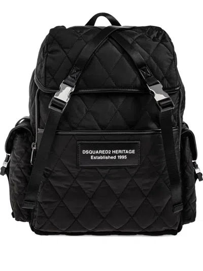 Dsquared2 Padded Backpack In Black