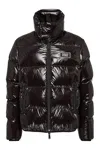 Dsquared2 Black Down Jacket With Logo Patch On The Front In Tech Fabric Man