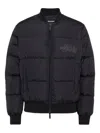 Dsquared2 Classic Black Puffer Bomber Jacket With Ribbed Cuffs In Blue