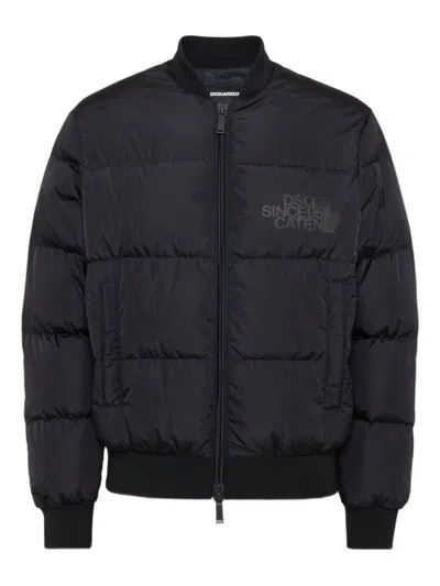 DSQUARED2 PADDED BLACK JACKET WITH LOGO