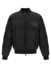 Dsquared2 Classic Black Puffer Bomber Jacket With Ribbed Cuffs In Black
