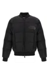 Dsquared2 Classic Black Puffer Bomber Jacket With Ribbed Cuffs In Black