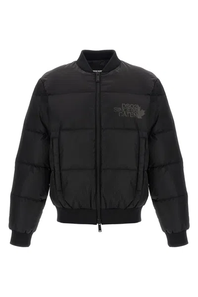 Dsquared2 Padded Bomber Jacket In Black