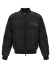 Dsquared2 Classic Black Puffer Bomber Jacket With Ribbed Cuffs In Black