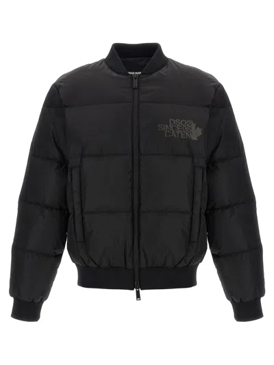 Dsquared2 Padded Bomber Jacket In Black