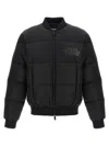Dsquared2 Classic Black Puffer Bomber Jacket With Ribbed Cuffs In Black