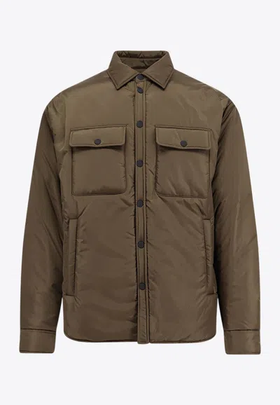 Dsquared2 Padded Buttoned Jacket In Brown