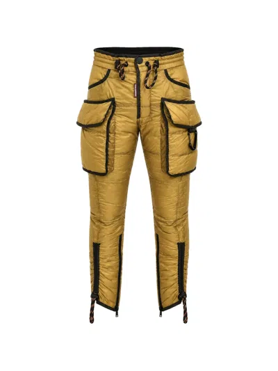 Dsquared2 Padded Cargo Pants In Gold