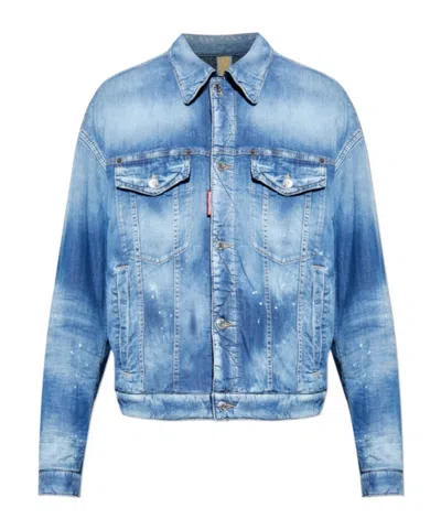 Dsquared2 Padded Denim Jacket In Blue