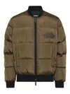 Dsquared2 Padded Green Puffer Jacket With Two-way Zip In Green