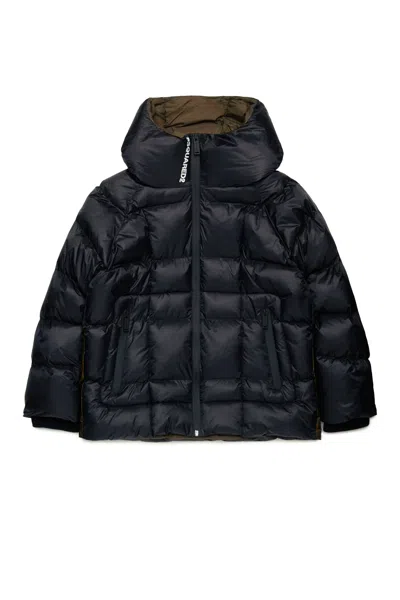 Dsquared2 Padded Jacket With Colourblock Details In Black
