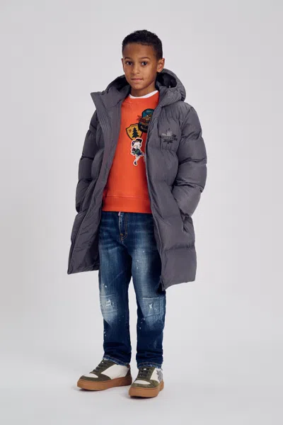 Dsquared2 Kids' Padded Jacket With Logo In Gray