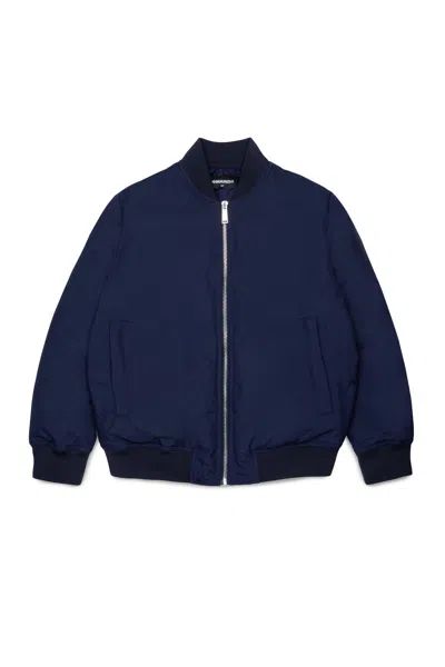 Dsquared2 Kids' Padded Jacket With Printed Logo In Blue