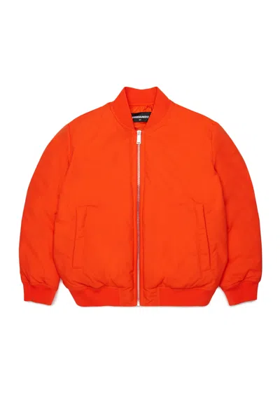 Dsquared2 Babies' Padded Jacket With Printed Logo In Orange