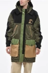 Dsquared2 Padded Maxi Jacket With Hood In Green