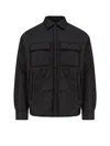 Dsquared2 Black Jacket With Classic Collar And Logo Print On The Rear In Tech Fabric Man In Black