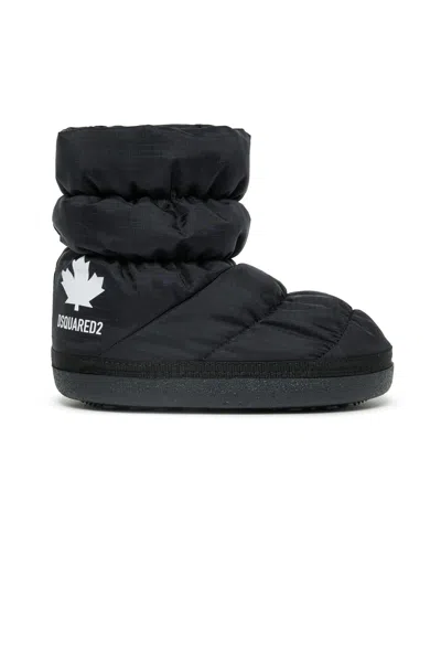Dsquared2 Kids' Padded Snow Boots With Logo In Black