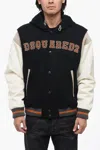 Dsquared2 Padded Varsity Bomber With Hood In Multi
