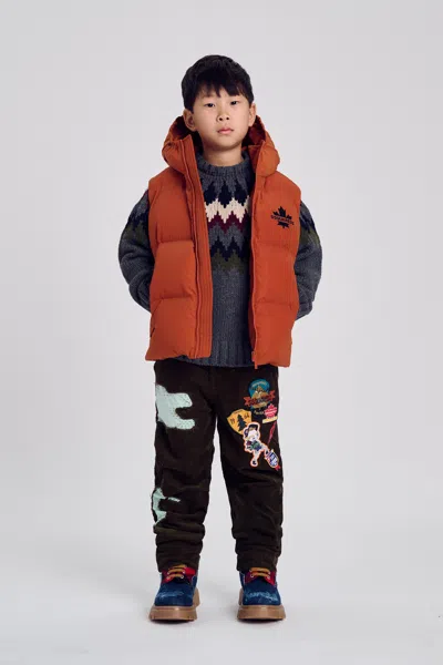Dsquared2 Padded Vest With Logo In Orange
