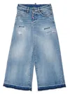 Dsquared2 Wide Clear Ripped Jeans In Blue
