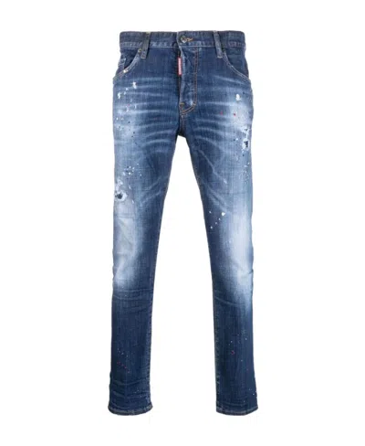 Dsquared2 Pain-splatter Skinny Jeans In Blue