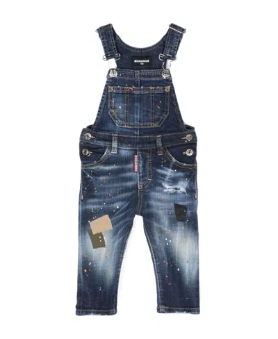 Dsquared2 Paint Splash Effect Strap Jeans In Multi