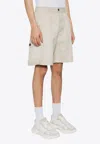 Dsquared2 Paint Splatter Cargo Shorts In Beige