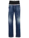 Dsquared2 Paint Splatter Washed Jeans In Navy Blue