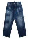 Dsquared2 Paint-splatter Distressed Denim Jeans In Blue