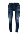 Dsquared2 Paint Splatter Distressed Skinny Jeans In Blue