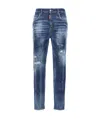 Dsquared2 Paint-splatter Distressed Tapered Jeans In Blue