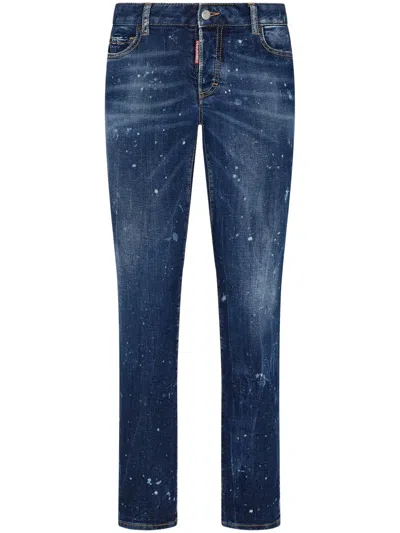 Dsquared2 Paint-splatter Jeans In Blue