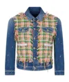 Dsquared2 Paint-splatter Panelled Denim Jacket In Multicolor
