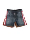 Dsquared2 Paint-splatter Patchwork Shorts In Blue