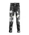 Dsquared2 Paint Splatter-print Denim Jeans In Black