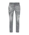 Dsquared2 Paint-splatter Ripped Jeans In Gray
