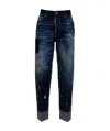 Dsquared2 Paint-splatter Straight-leg Jeans In Black