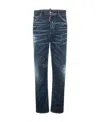 Dsquared2 Paint-splatter Straight-leg Jeans In Blue