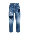 Dsquared2 Paint-splatter Straight-leg Jeans In Blue
