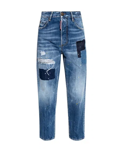 DSQUARED2 DSQUARED2 BOSTON STRAIGHT-LEG DISTRESSED JEANS