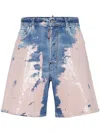 Dsquared2 Painterly-print Shorts In Blue