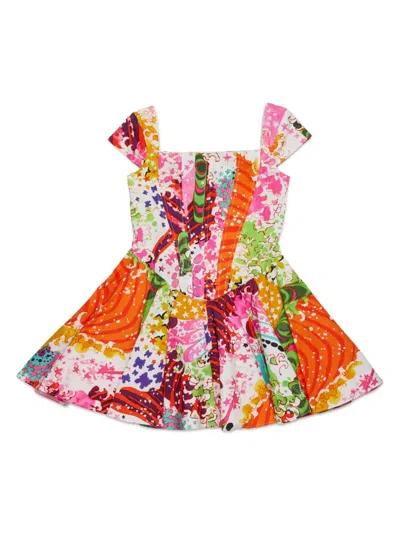 Dsquared2 Kids' Paint-splatter Dress In Orange