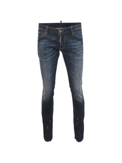 Pre-owned Dsquared2 Paint-splatter Jeans In Blue
