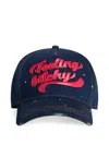 Dsquared2 Paint-splatter Logo-patch Baseball Cap In Blue
