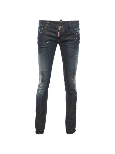 Pre-owned Dsquared2 Paintwork Wash Trousers In Blue